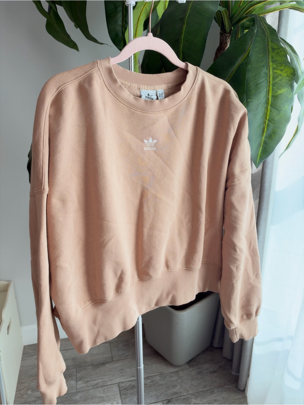 adidas Crewneck Sweater in Light Beige